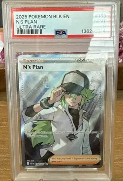 N's Plan - Pokemon TCG Black Bolt Ultra Rare Trainer Card #163/086 - PSA 9 - Image 1