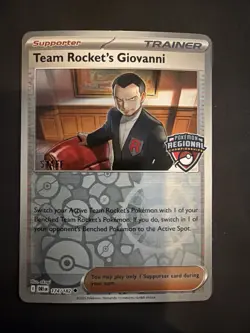 Pokemon TCG Team Rockets Giovanni 174/182 Staff Exclusive Regional Promo Card - Image 1