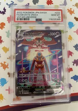 Pokemon TCG Deoxys Vmax 222/172 Japanese Vstar Universe Graded PSA GEM MINT 10 - Image 1