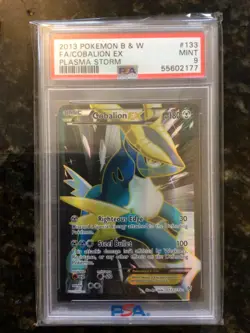 COBALION EX 133 PSA 9 2013 POKEMON B&W PLASMA STORM FULL ART - Image 1