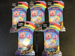 (5) 2019 POKEMON SUN & MOON COSMIC ECLIPSE BLISTER BOOSTER PACK all sealed new - Image 1