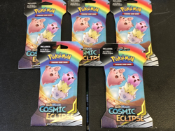 (5) 2019 POKEMON SUN & MOON COSMIC ECLIPSE BLISTER BOOSTER PACK all sealed new - Image 2