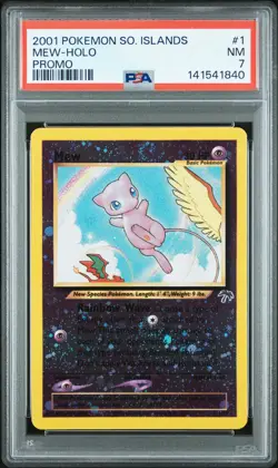 2001 POKEMON SOUTHERN ISLANDS PROMO #1 MEW-HOLO PSA 7 - Image 1