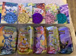 Pokemon Prismatic Evolutions 8x Official Empty Mini Tins Set Display | No Packs - Image 3