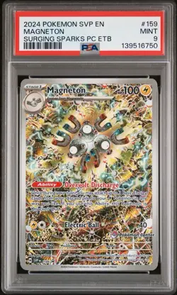Pokemon Center Stamp Promo Magneton Surging Sparks ETB SVP EN 159 PSA 9 - Image 1