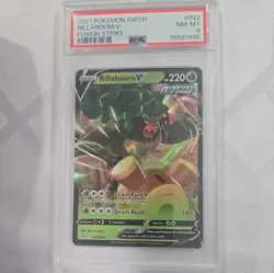 GRADED PSA 8 2021 Pokemon SWSH Rillaboom V Fusion Strike #022 - Image 1