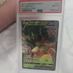 GRADED PSA 8 2021 Pokemon SWSH Rillaboom V Fusion Strike #022 - Image 3