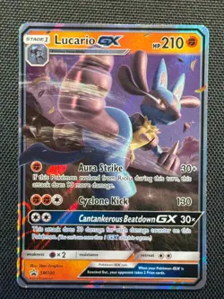 Lucario GX SM100 Ultra Rare Black Star Promo Pokemon TCG - LP - Image 1