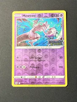 Mewtwo 056 Stamped Pokemon SWSH Brilliant Stars Promo Rev Holo 2021 LP - Image 1