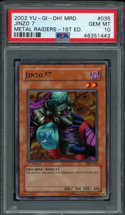 2002 Yu-Gi-Oh! MRD-035 1st Edition Jinzo 7 - PSA 10 GEM MINT - Image 1
