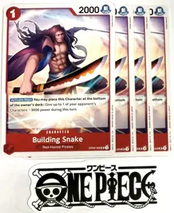 4x One Piece OP09-008 UC Building Snake - English - Playset - TCG - NM/M - Image 1