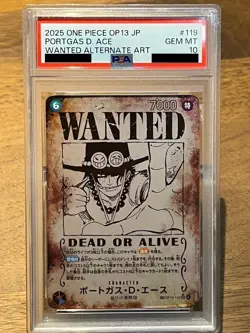 PSA 10 Ace OP13-119 SP Alt Art SEC Wanted Carrying on His Will One Piece Card JP - Image 1