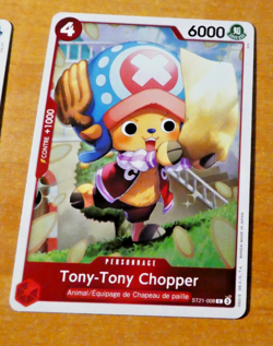 ONE PIECE CARD GAME HOLO CARTE FRANCAISE TONY TONY CHOPPER ST21-008 FR NM - Image 1