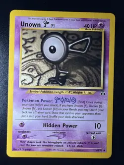 FREE SHIPPING Unown F 48/75 Neo Discovery Rare Pokemon Card Non Holo Vintage - Image 1