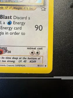 Pokemon TCG Lugia Neo Genesis Holo Rare Card 9/111 - Image 2