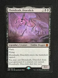 1x MTG Ebondeath, Dracolich - Adventures in the Forgotten Realms (AFR) #100 - Image 1