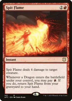 MTG Spit Flame (142/359) Adventures in the Forgotten Realms Commander NM - Image 1