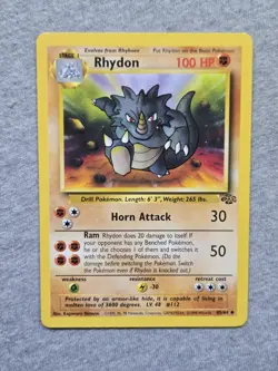 Pokemon TCG Rhydon Jungle 45/64 Regular Unlimited Uncommon - Image 1