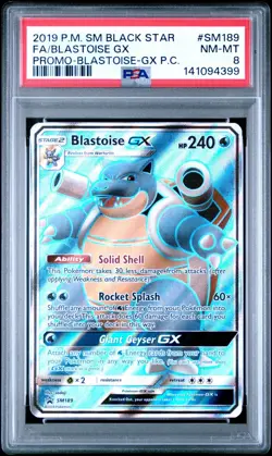 BLASTOISE GX 2019 POKEMON PREMIUM BLACK STAR PROMO #SM189 PSA 8 Q0004 - Image 1