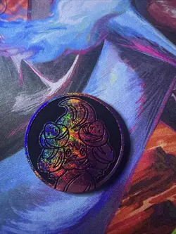 Pokemon Jumbo Coin - Alcremie Pink Purple Rainbow Sparkle Holo - Image 1