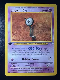 FREE SHIPPING 2002 Pokemon Neo Destiny Unown [L] 1st Edition #86/105 Common - Image 1