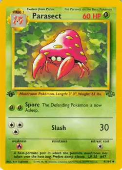 Parasect - 1st Edition - 41/64 Jungle Set - WOTC - Pokemon TCG - 1999 - Image 1