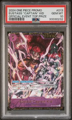 2024 ONE PIECE PROMOS #013 EUSTASS CAPTAIN KID OFFICIAL EVENT TOP PRIZE PSA 10 - Image 1
