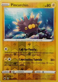 056/159 PINCURCHIN REVERSE HOLO CROWN ZENITH POKEMON CARD - Image 1