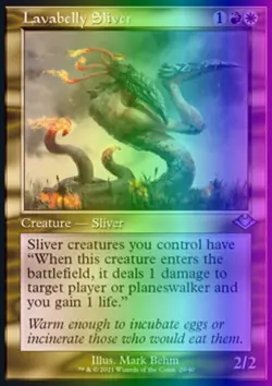 MTG Lavabelly Sliver (29e/404) Modern Horizons LP FOIL- ETCHED - Image 1
