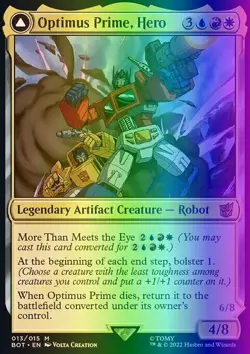 MTG Magic the Gathering Optimus Prime, Hero (13/60) Transformers NM FOIL - Image 1