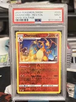 2020 POKEMON SWSH CHARIZARD - REV.FOIL VIVID VOLTAGE PSA 9 - Image 1