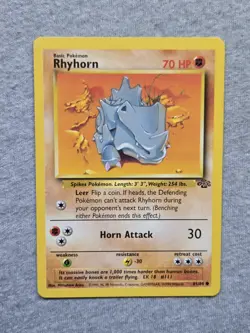 Pokemon TCG Rhyhorn Jungle 61/64 Regular Unlimited Common - Image 1