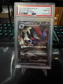 2025 POKEMON JPN SV9-BATTLE PARTNERS SPECIAL ART RARE #127 N'S ZOROARK EX PSA 10 - Image 1