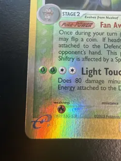 Pokemon TCG Shiftry Reverse Holo Sandstorm 12/100 LP - Image 3
