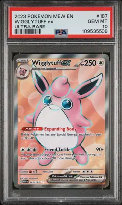 Pokemon Wigglytuff EX 187/165 Scarlet & Violet 151 Holo PSA 10 - Image 1