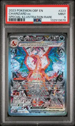 2023 POKEMON OBF EN-OBSIDIAN FLAMES SPECIAL ILLUSTRATION RARE CHARIZARD EX PSA 9 - Image 1