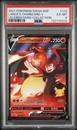 Lance's Charizard V #SWSH133 - PSA 6 2021 Mint Pokemon Celebrations Collection - Image 1