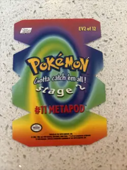 Metapod #11 Die Cut Embossed 1999 Topps Pokemon EV2 of 12 Mint Condition - Image 2