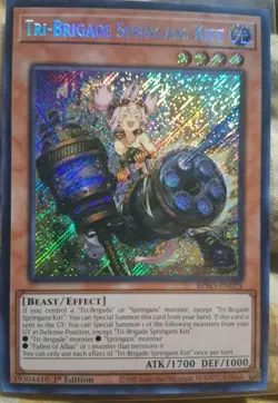 Yugioh Tri-Brigade Springans Kitt BPRO-EN025 Secret Rare 1st Edition - Image 1