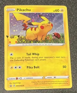 General Mills Pikachu 25th Anniversary Stamp Promo Pokemon Card SWSH039 US - Image 1