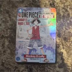 Bandai Namco One Piece CCG Monkey D. Luffy US Voyage Promo Full Art Holo Card - Image 1
