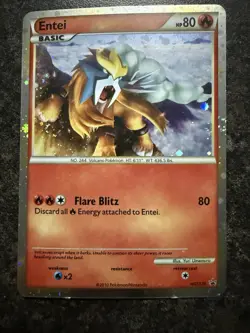 Pokemon Entei HGSS20 Promo Heart Gold Soul Silver Pokemon Card Holo Foil - Image 1