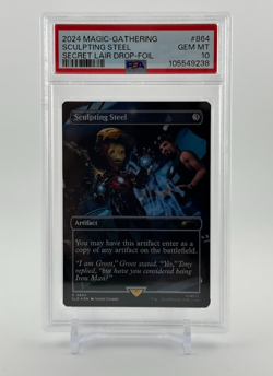 2024 Magic The Gathering Secret Lair Marvel Groot Sculpting Steel Foil PSA 10 - Image 1
