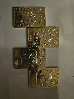 4 Peice 1999 Burger King Gold Plated Pokemon Card Collectables - Image 1