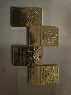 4 Peice 1999 Burger King Gold Plated Pokemon Card Collectables - Image 2