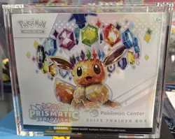Pokemon Prismatic Evolutions Pokemon Center PC ETB Sealed New WITH ACRYLIC CASE - Image 1