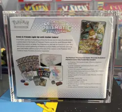 Pokemon Prismatic Evolutions Pokemon Center PC ETB Sealed New WITH ACRYLIC CASE - Image 3