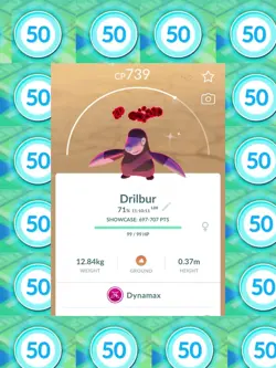 Shiny Dynamax Drilbur Level 50 🌟 Pokemon Tr-de Go - Image 1