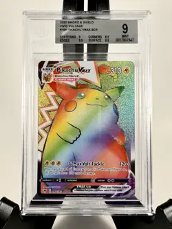 Pikachu VMAX SCR #188 2020 Pokemon Sword & Shield Vivid Voltage BGS 9 Beckett - Image 1