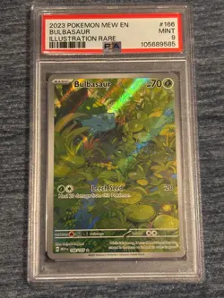 Pokemon TCG Mint PSA 9 Bulbasaur 166/165 Scarlet & Violet 151 Illustration Rare - Image 1